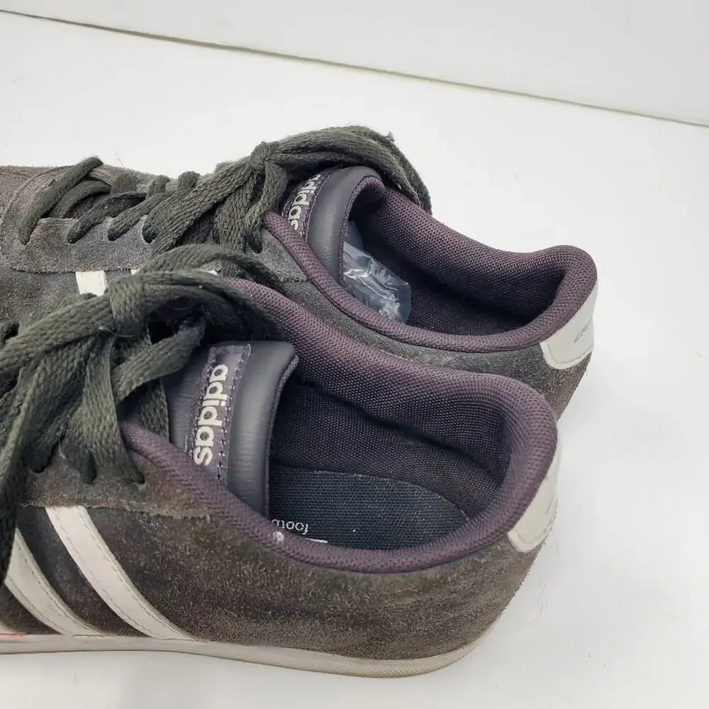 Adidas Courtset Neo Gray Suede Lace Up Low Top Sneakers Size 7.5